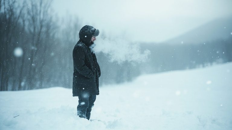 quelqu'un attend derrière la neige: expérience sensorielle