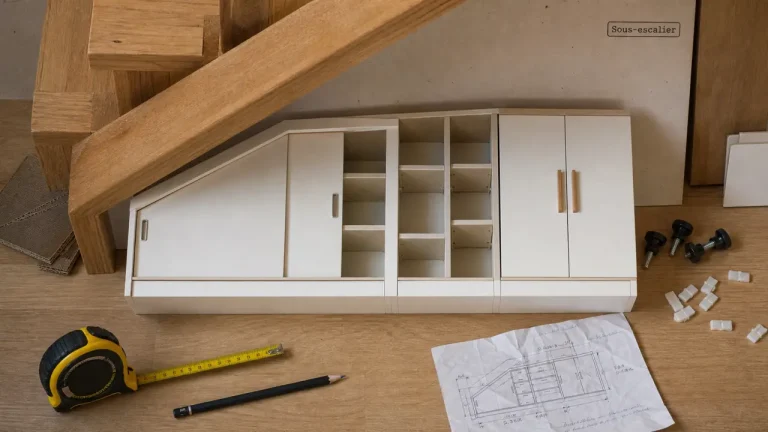 Aménagement sous escalier : rangement sur mesure sous escalier