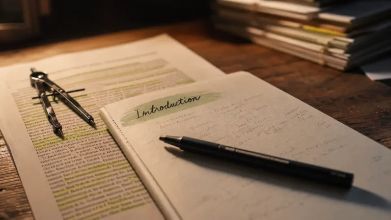 Commentaire littéraire introduction : carnet de brouillon et texte annoté