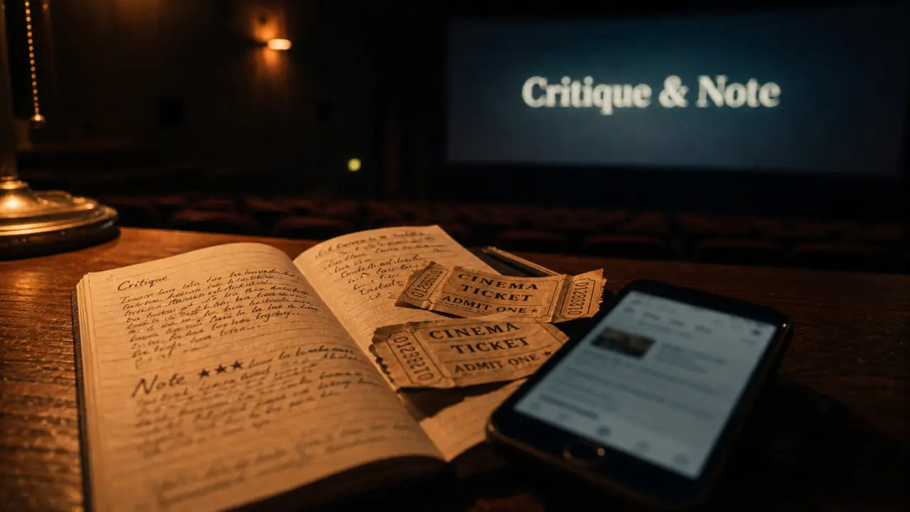 Critiques cinématographique : carnet de notes, tickets de cinéma et avis
