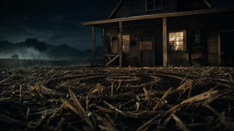 Films signes : ferme isolée et agroglyphe sombre la nuit