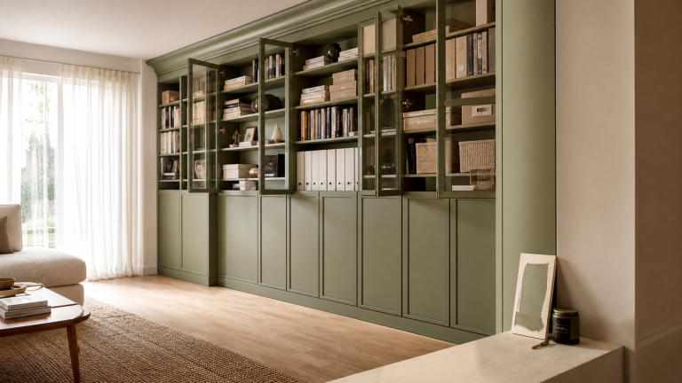 IKEA hack billy : bibliothèque intégrée en MDF peinte