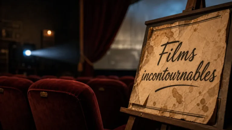 Les films a voir absolument : salle rétro et affiches de films de soirée