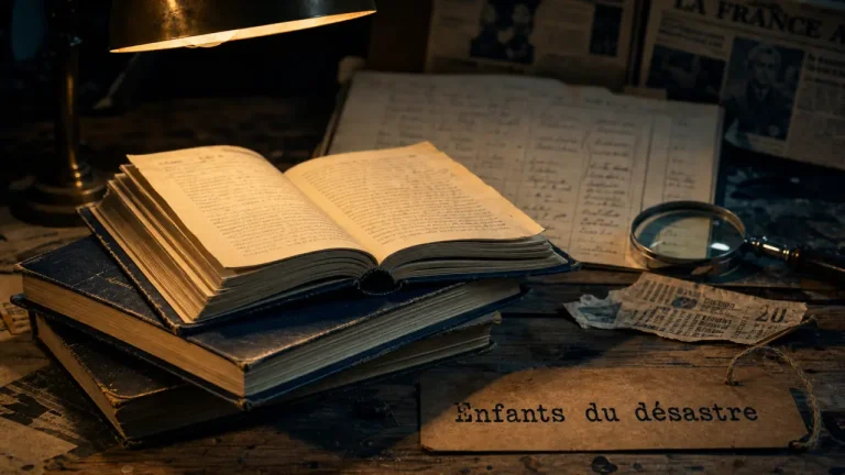 Pierre Lemaitre trilogie, Enfants du désastre : romans sur bureau
