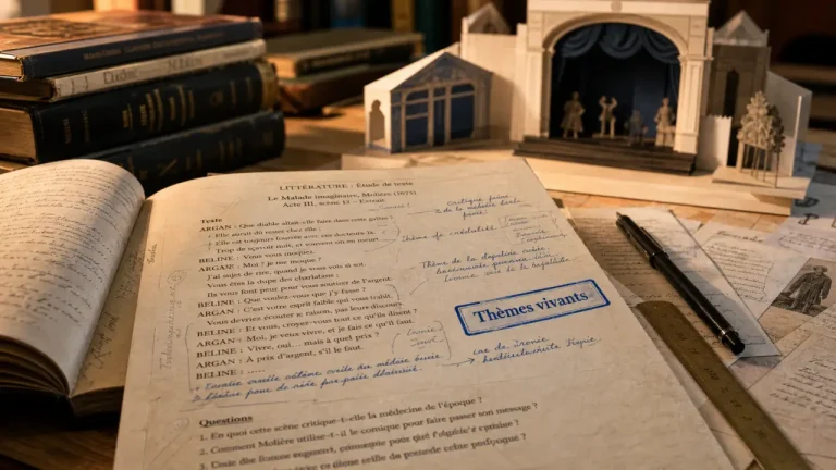 Photo thèmes littéraires, notes d’examen pour distinguer motif et genre