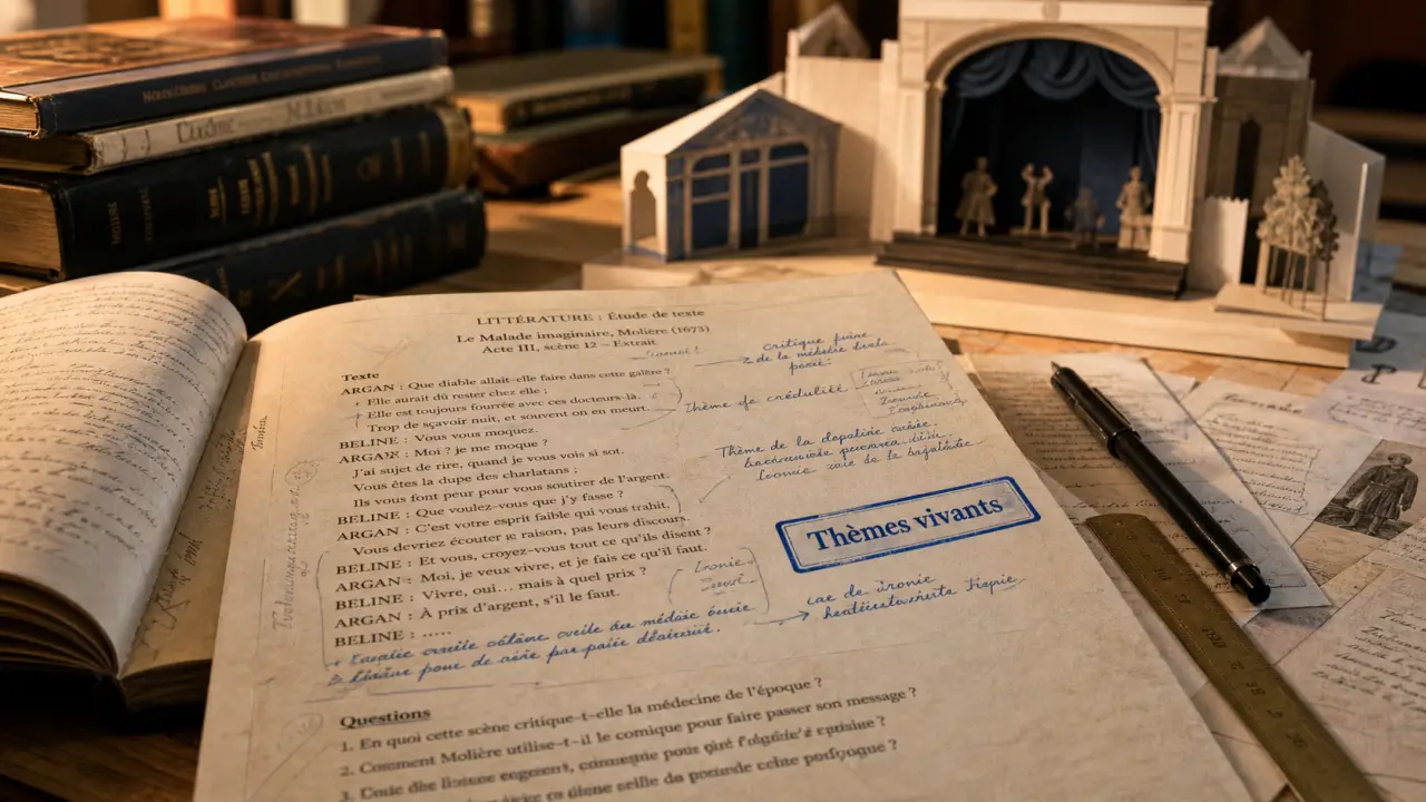 Photo thèmes littéraires, notes d’examen pour distinguer motif et genre