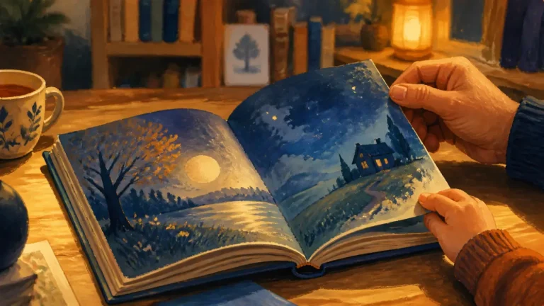 Album jeunesse : livre illustré ouvert sur une table