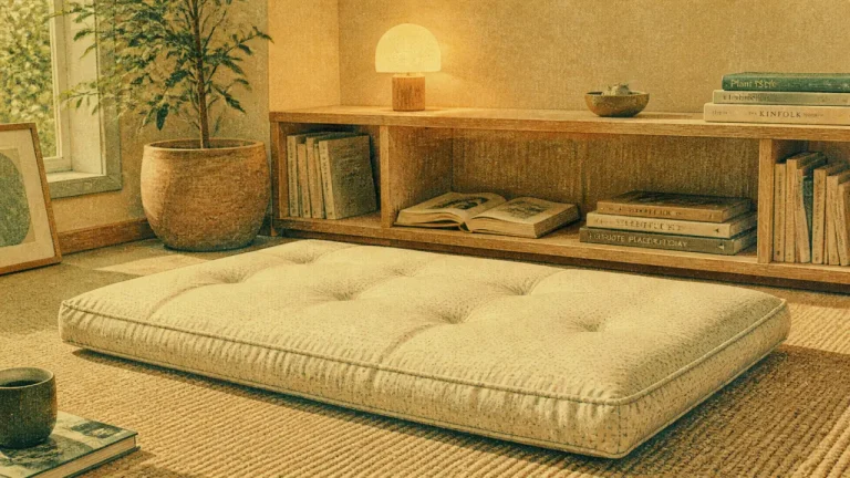 Coussin de sol coin lecture en coton, coin lecture scandinave