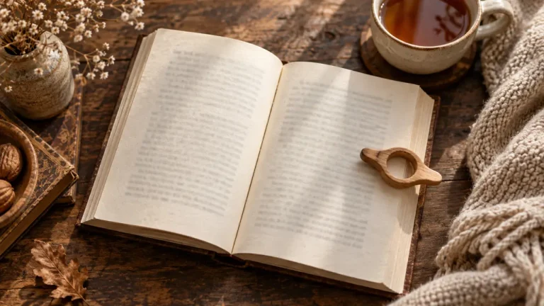 Bague de lecture en bois pour garder les pages ouvertes, main libre