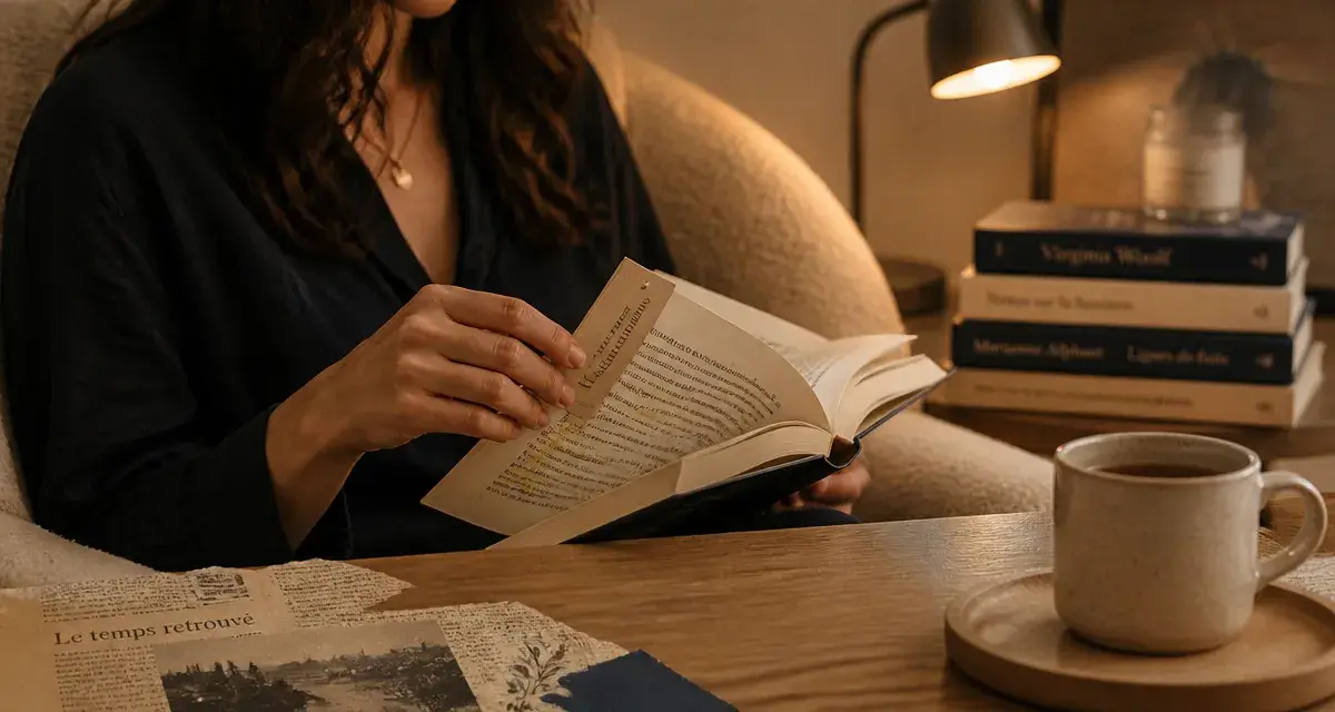 Lecture quotidienne : femme lisant un livre au calme