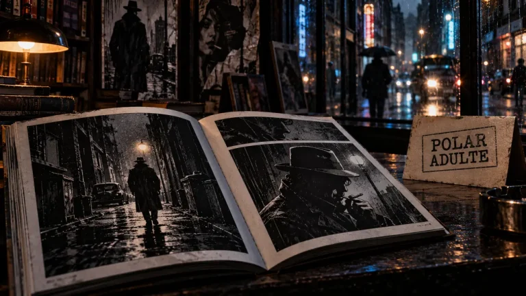 bd adulte polar au comptoir, ambiance sombre nocturne
