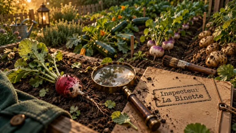 Le polar du potager : enquête au potager, loupe et radis arraché