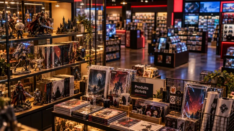Zing pop culture Micromania : corner vitré produits dérivés et accessoires